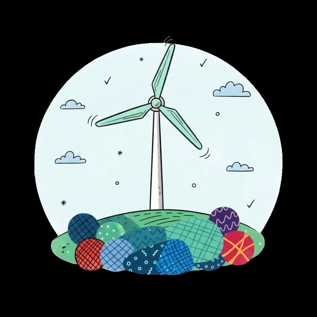 Wind Turbine on Hill