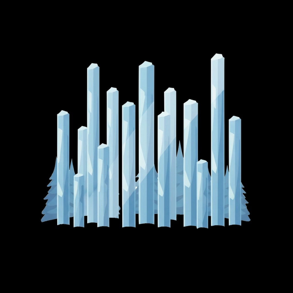 Sunlit Ice Pillars