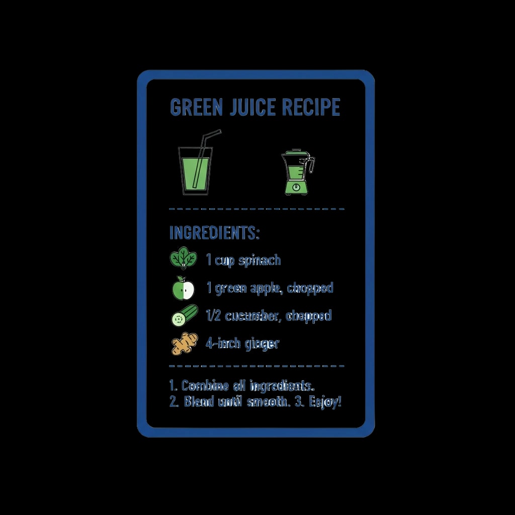 Green Juice Recipe Card