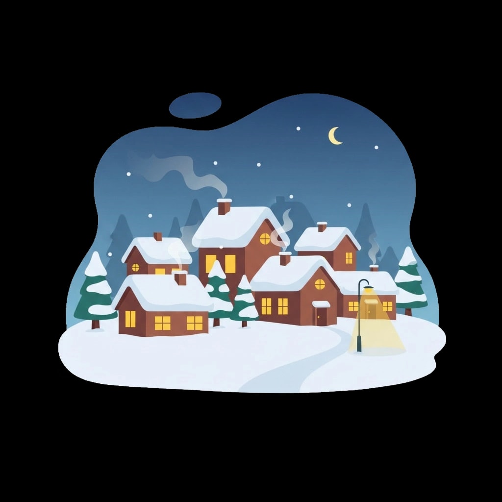 Glowing Winter Village