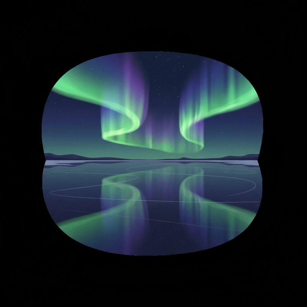 Aurora Over Frozen Lake