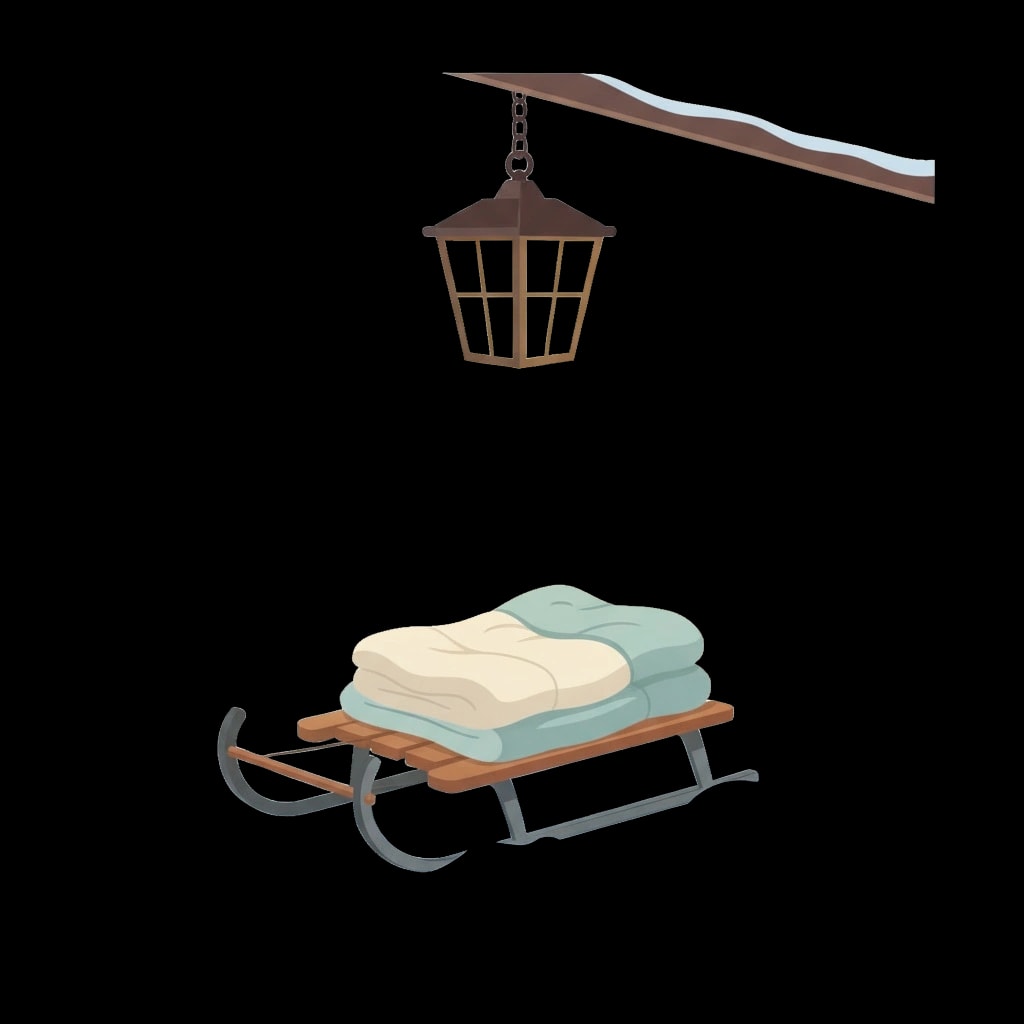 Sled Under Porch Light