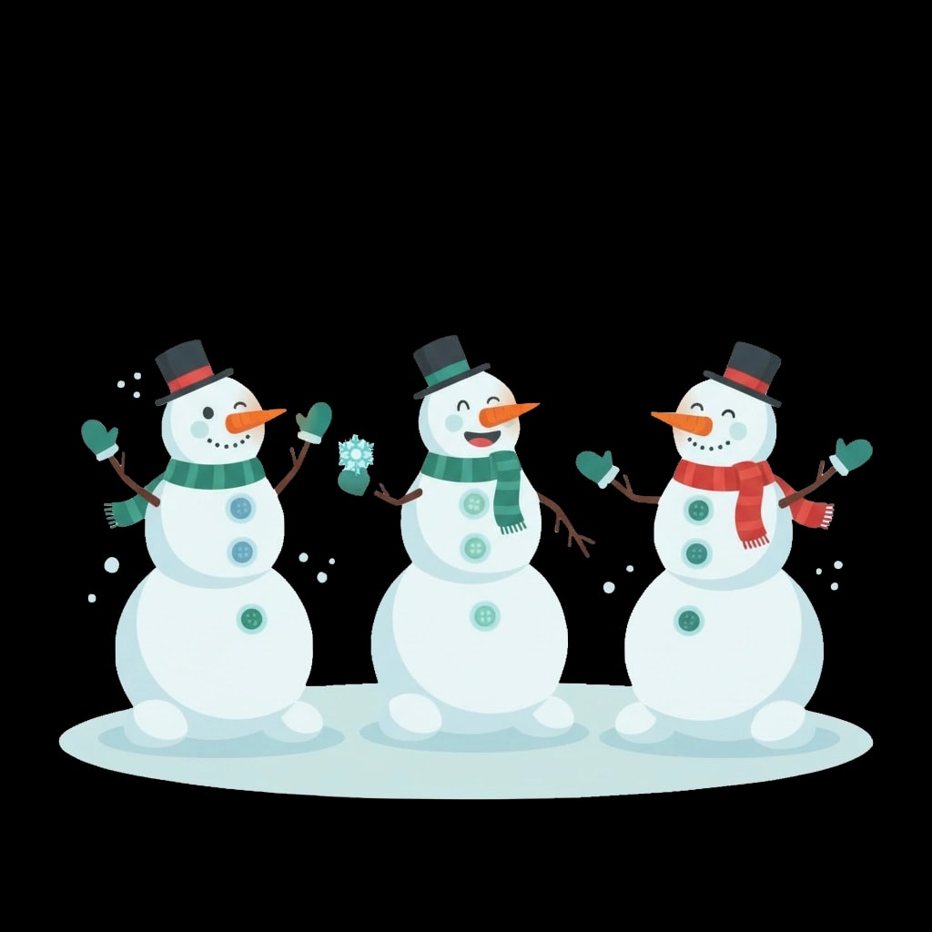 Glowing Snowmen Friends