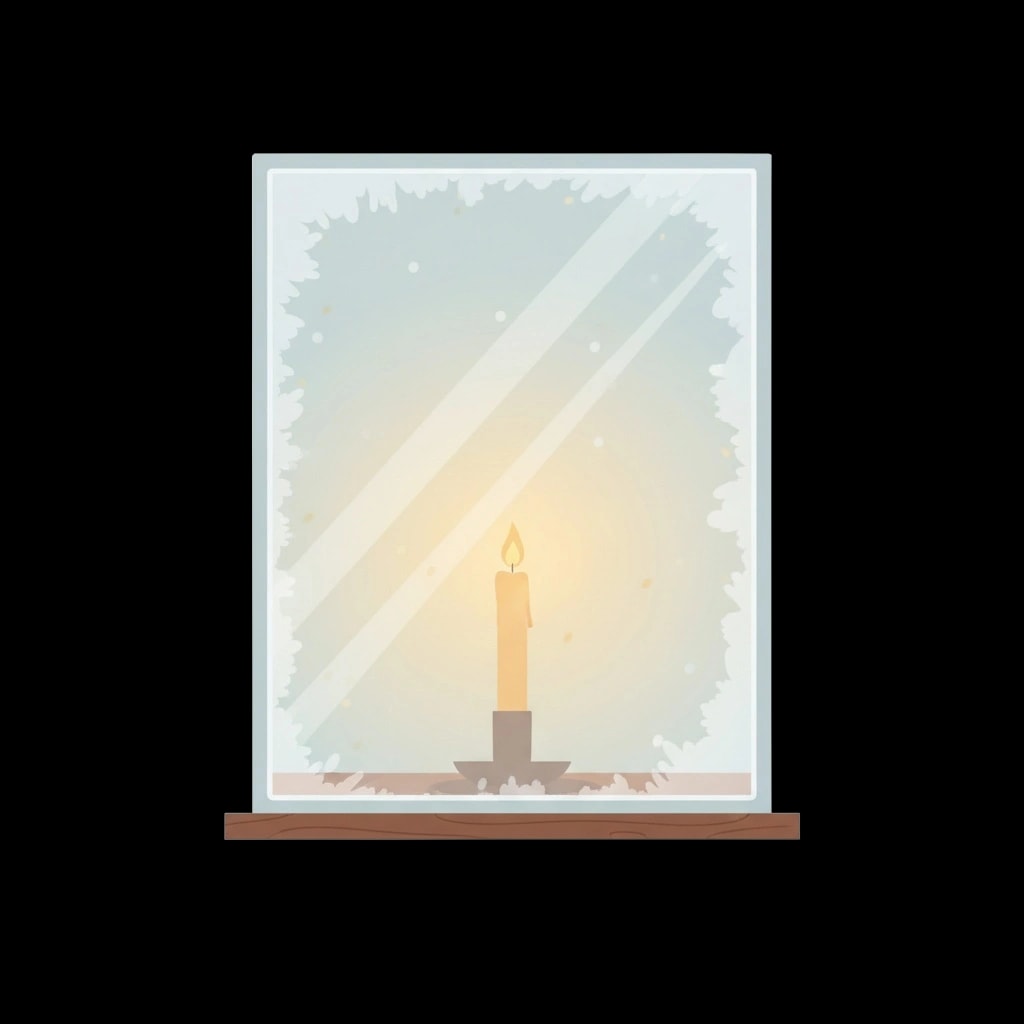 Candlelit Frosted Pane
