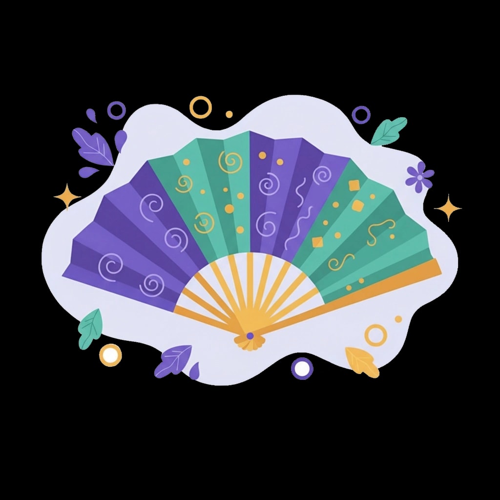 Elegant Mardi Gras Fan