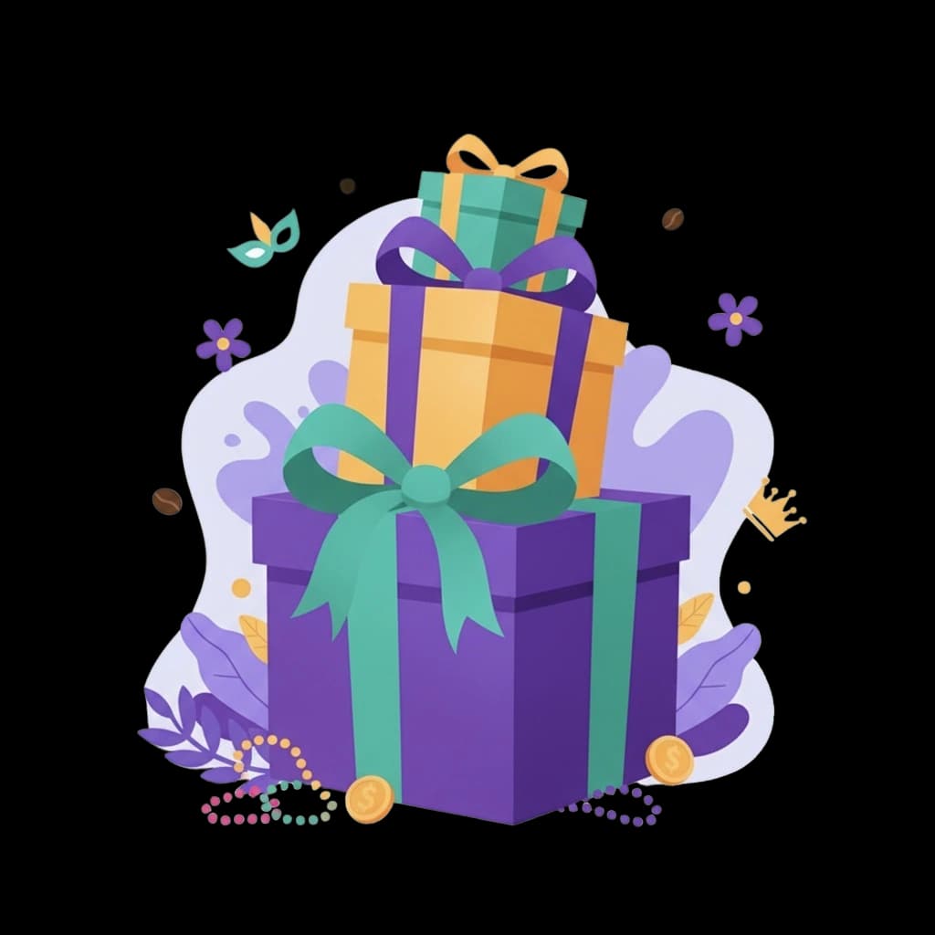 Mardi Gras Gift Stack