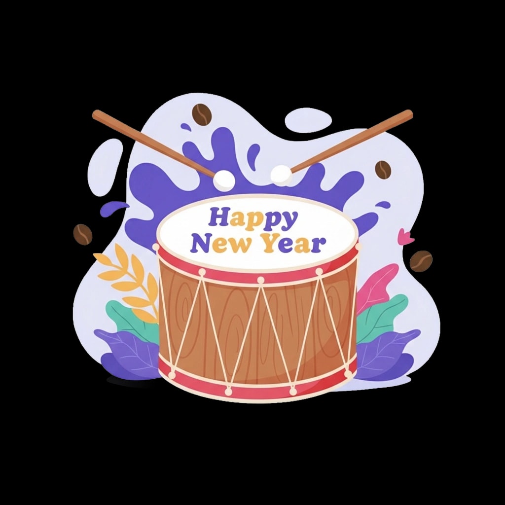 Festive New Year Drum
