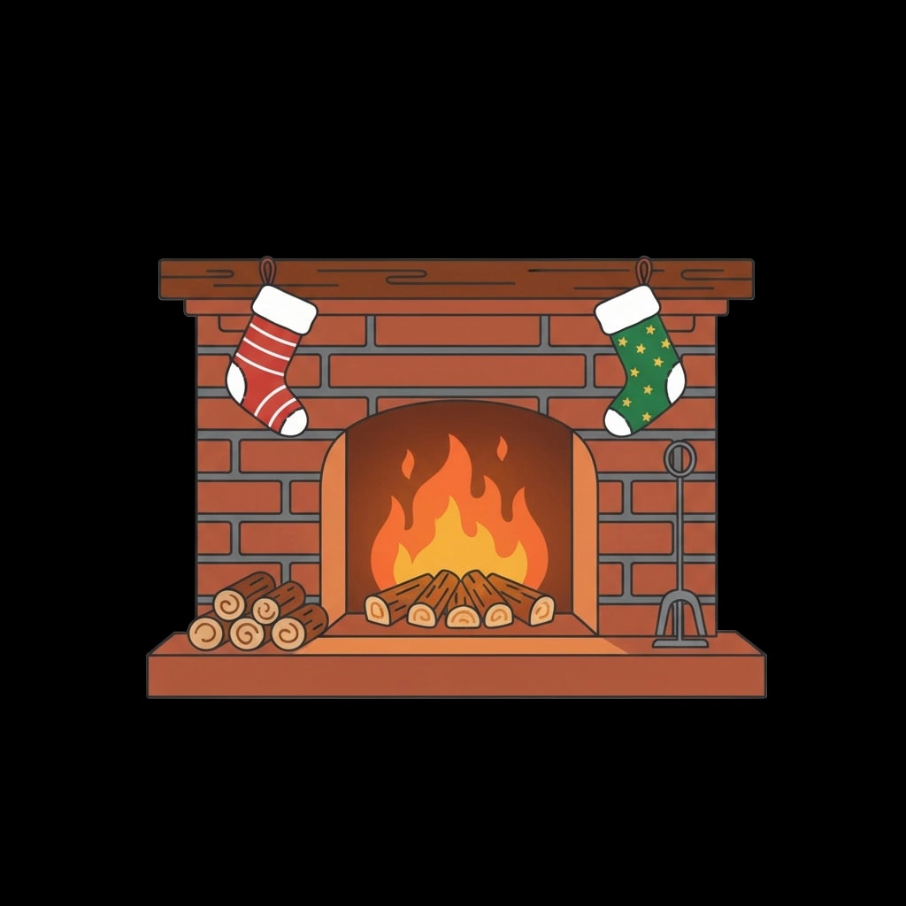 Cozy Fireplace with Stockings