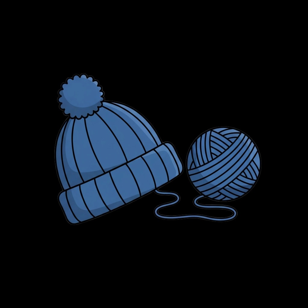 Hand-Knitted Pompom Hat