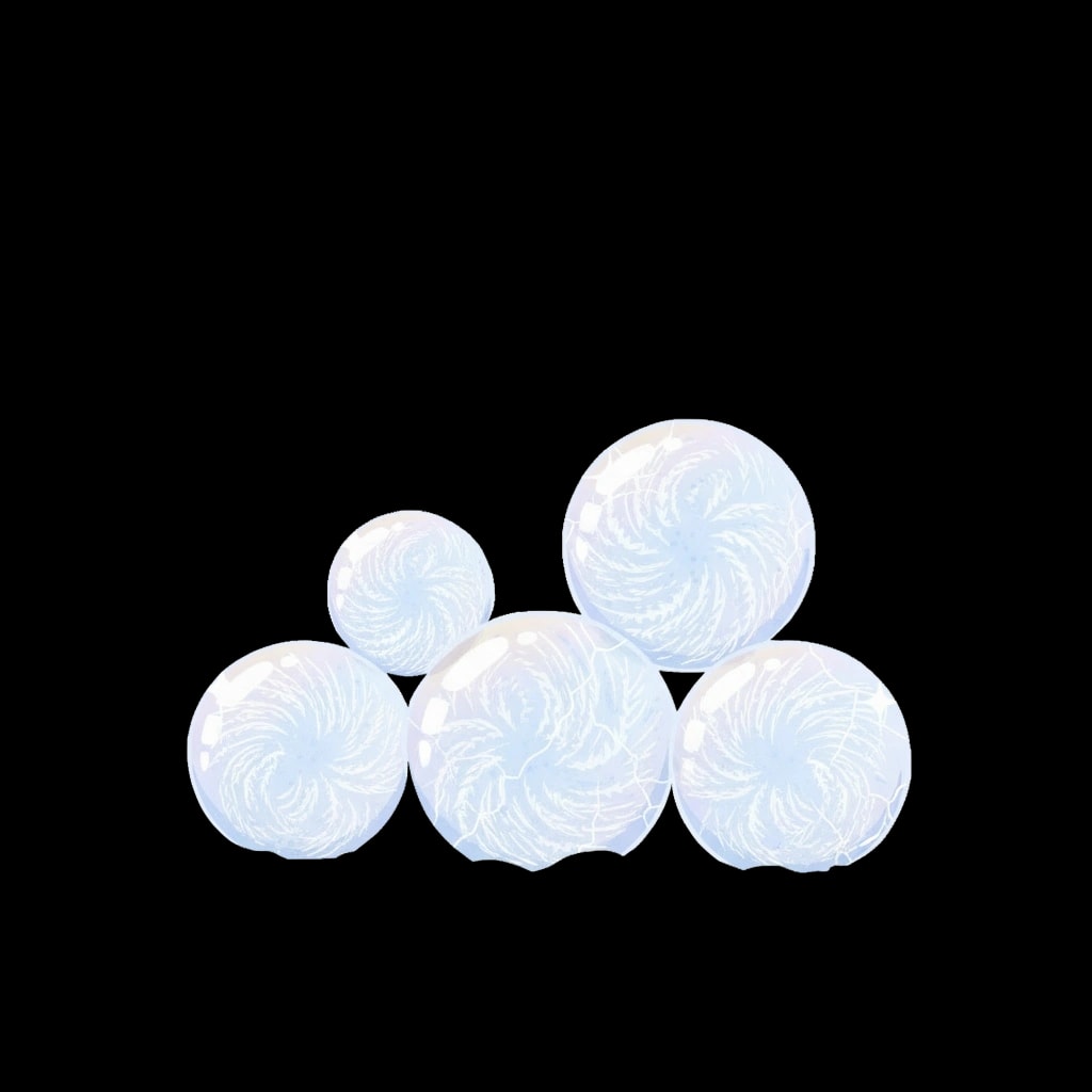 Shimmering Frozen Bubbles