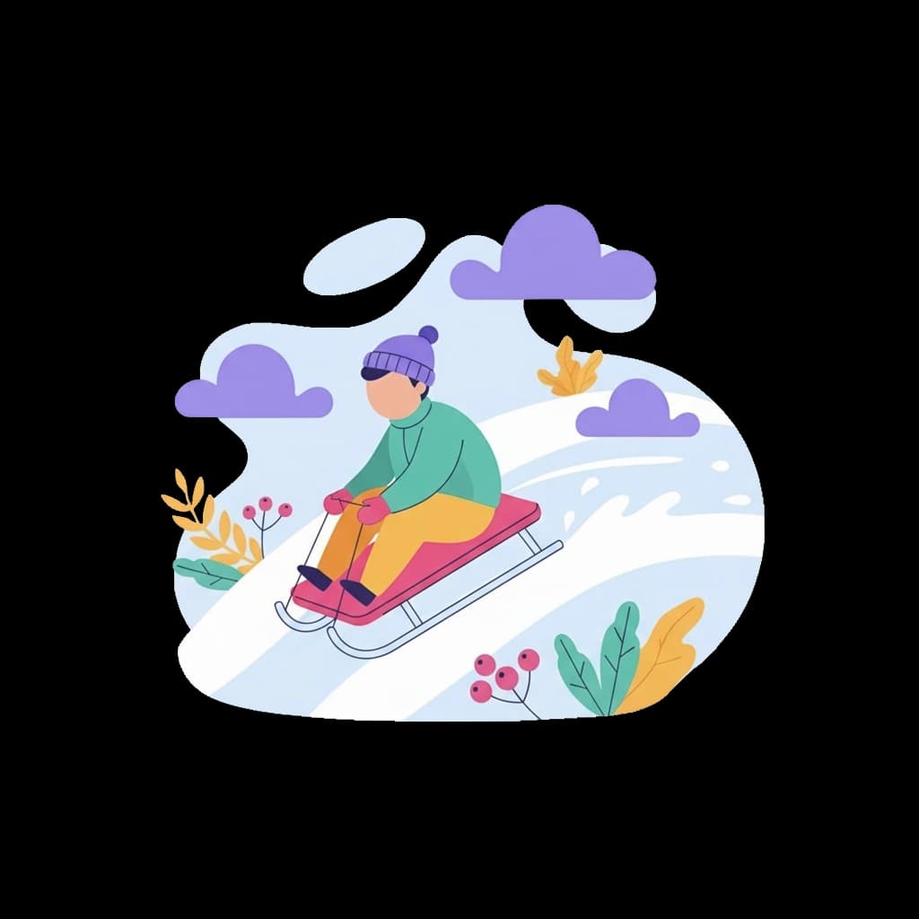 Snowy Hill Sledding