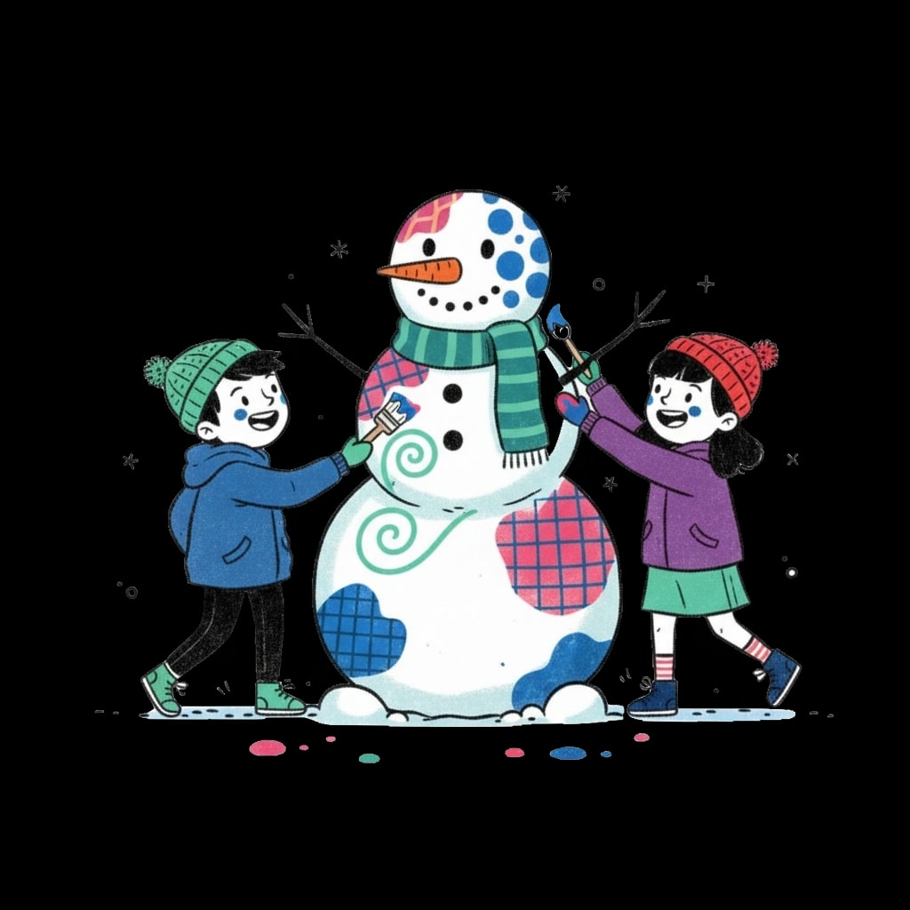 Colorful Snowman Painting